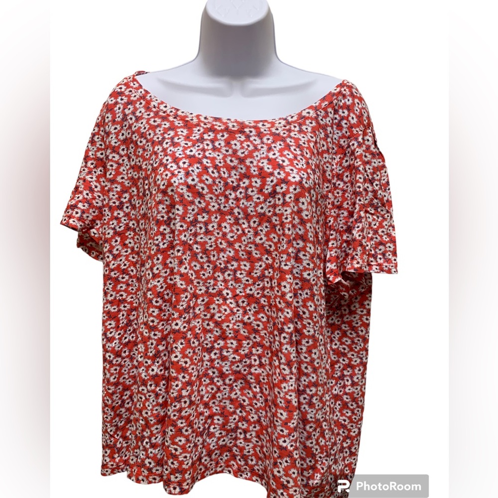 Lucky Brand Floral short sleeve print top in XXL